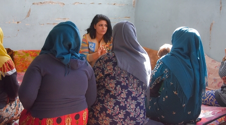 conducted an activity for a group of IDP women staying in the collective shelter